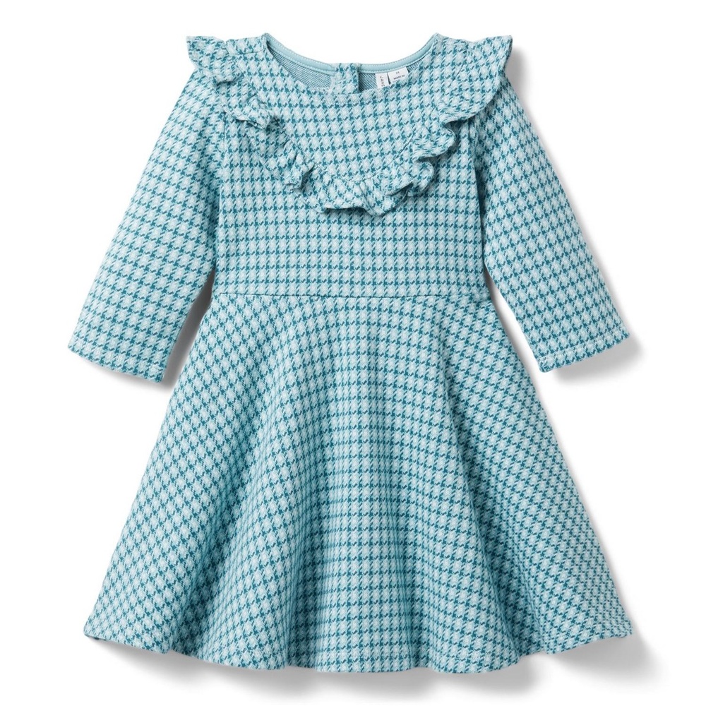 NWOT - PLAID RUFFLE JACQUARD DRESS